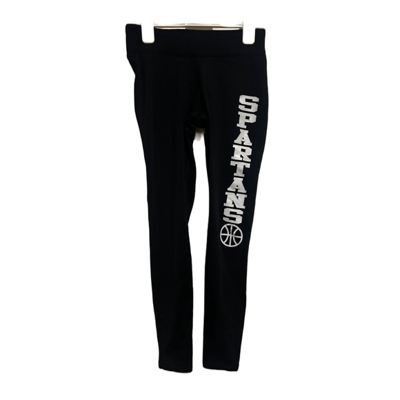 “Spartans Basketball” Graphics’ Girl’s Black Leggings Sz. Large - Picture 3 of 6